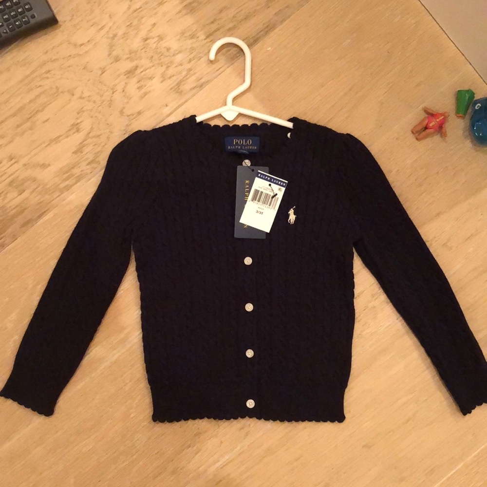 Ralph Lauren mini cable cotton cardigan.